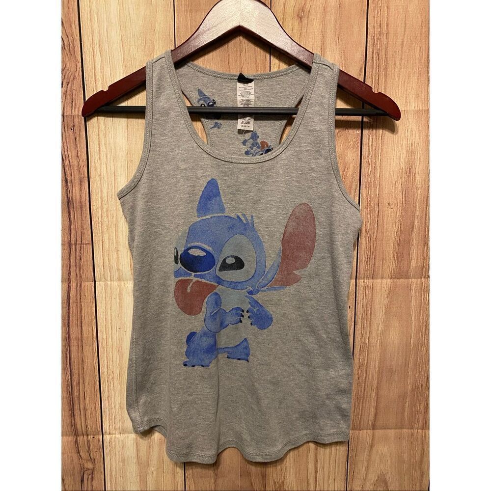 Disney XS Stitch tank top grey watercolor